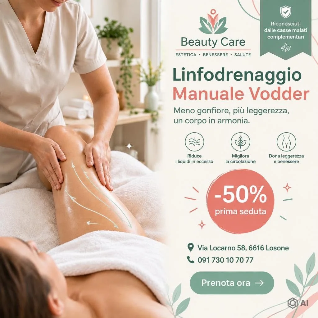 Linfodrenaggio manuale Vodder: -50% sulla prima seduta — Estetica Beauty & Care